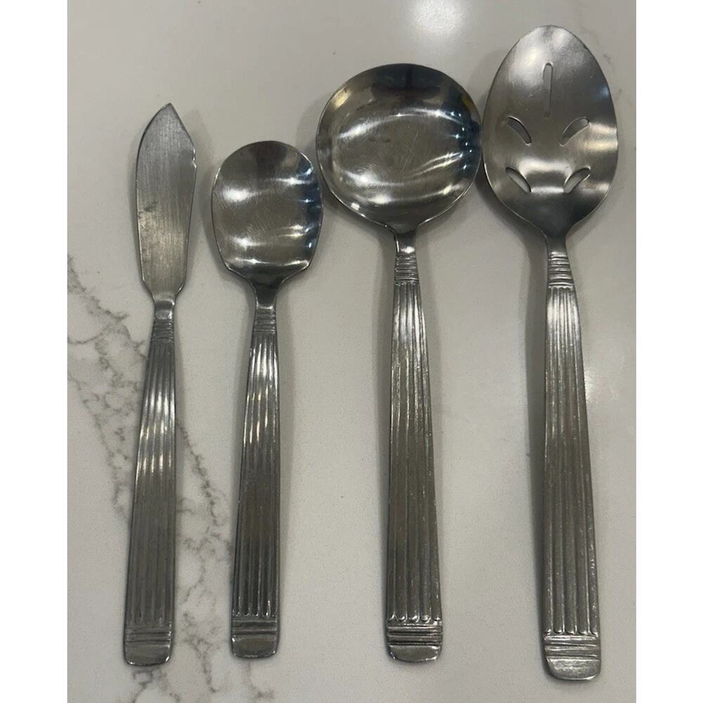 Vtg Royal Household RHH3 Stainless Serving Set of 4 Flatware 18/10 Malaysia